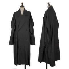 イッセイミヤケISSEY MIYAKE サイドプリーツロングコート 黒M位のサムネイル