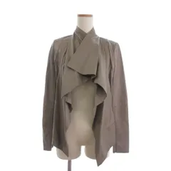 ダブルスタンダードクロージング ダブスタ DOUBLE STANDARD CLOTHING レザージャケット 異素材 切替 ボタンレス 無地 2510123 茶 ブラウン Fのサムネイル