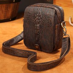 美品)クロコダイル本革 エキゾチック 2wayショルダーバッグ 型押し 
