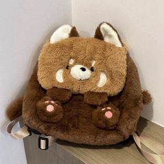 ボア リュック ブラウン ドッグチャーム付き - メルカリ