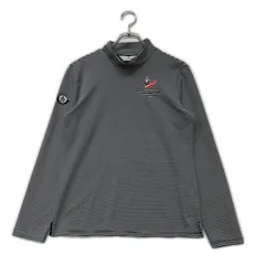 中古 レディース マンシングウェア Munsing wear 長袖シャツ L ネイビー×ホワイト モックネック ボーダー