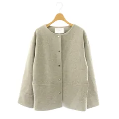 オペークドットクリップ OPAQUE.CLIP コート L ライトグレー 無地 ノーカラー 長袖 /OK ■OS ■GY49