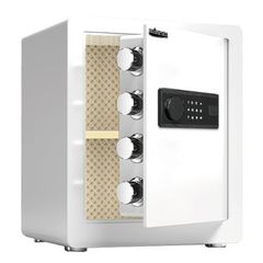 金庫 43L 白　電子テンキー式 鍵2本　振動警報 防犯 676 金庫 43L 白 電子テンキー式 鍵2本 振動警報 防犯 676 - メルカリ