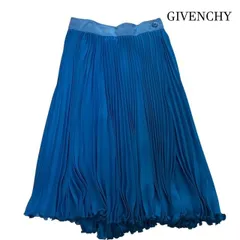 GIVENCHY ジバンシィ ヴィンテージ プリーツスカート 鮮やかブルー レーヨン100% サイズ6（M相当）のサムネイル