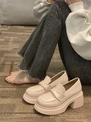 人気商品 ローファー  レディース 厚底シューズ 韓国風 JK 厚底 黒 女子靴 オシャレ 通勤 高校生 学生 通学 コンフォート 10代20代30代40代 靴 カジュアルシューズ 美脚 歩きやすい おしゃれ お出かけ かっこいい 痛くない お洒落