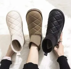 人気商品 スノーブーツ スノーシューズ レディース 裏起毛 ボアシューズ ムートンブーツ ショートブーツ 防寒 保温 ウィンター 防寒靴 アウトドア靴 短靴　3色からお選び