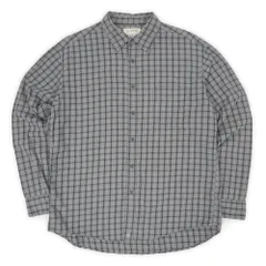 ジェイクルー J.CREW 00s Y2K 2000年代 フランネルシャツ レギュラーカラー 長袖 Jクルー 旧タグ USA ヴィンテージ アメリカ 古着 メンズ シャツ グレー系 チェック柄 L【中古】