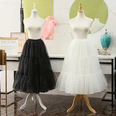 人気商品 パニエドレス用白黒ワイヤーなしチュールインナーロング用ペチコートロング丈ミドル丈ブライダルステージ衣装ステージホワイト