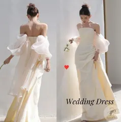 人気商品 前撮りドレス ウェディングドレス マーメイド  ウエディングドレス 二次会ドレス花嫁 オフショルダー オフショル 袖あり 前撮り ドレス 花嫁かわいい 花嫁二次会ドレス フォトウェディング セルフ 可愛い シンプル 後撮り 結婚式