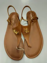 M7　ラルフローレン　Ralph Lauren　靴　サンダル　トングサンダル　レザー　フラット　LRLロゴ　新古品　状態良好のサムネイル