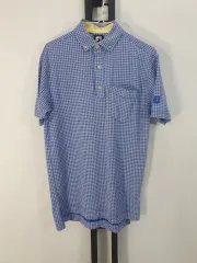 FootJoy フットジョイ 半袖 カラーTシャツ CHECK ブルー m