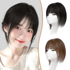 人気商品 人毛100% 自然 チャチャ 360°カバー ボリュームが十分 前髪ウィッグ 約の長さ ぱっつん 部分ウィッグ かつら ヘアピース Peacoco 頭頂部 女性