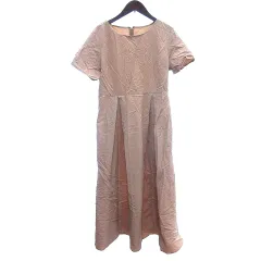 オペークドットクリップ OPAQUE.CLIP ワンピース マキシ ロング ナイロン 半袖 M ベージュ /AU