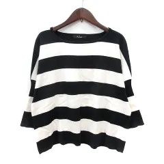 ロッソ ROSSO アーバンリサーチ ニット セーター ボーダー 長袖 F 白 ホワイト 黒 ブラック /MN