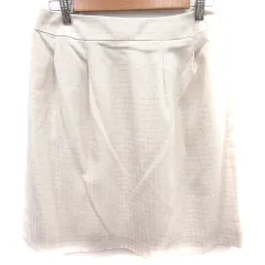 ノーブランド スカート タイト ひざ丈 総柄 70 ライトベージュ /RT ●RY