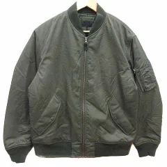 ユニクロ UNIQLO 中綿ジャケット ブルゾン MA-1 ナイロン ジップアップ 総裏地 L 緑 カーキ /YK
