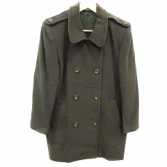 XYZ-HOUSE ステンカラーコート ダブル 総裏地 ウール 9AR M 緑 カーキ /YK