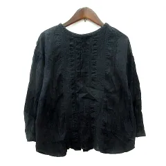 アーバンリサーチ URBAN RESEARCH ブラウス レース 七分袖 F 黒 ブラック /MN