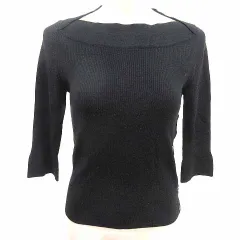 23区 オンワード樫山 ニット カットソー 七分袖 ウール 38 M 黒 ブラック /YK