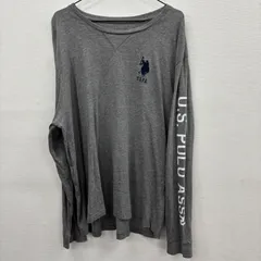 Y120 U.S POLO ASSN. (USPA) ユーエスポロアッスン XL グレー 長袖シャツ  ロンT ユニセックス ロゴ刺繍 オーバーサイズ ダブルフォースマン 古着卸 アメリカ仕入のサムネイル
