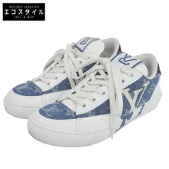 LOUIS VUITTON ルイヴィトン 美品 チャーリーラインスニーカー シューズ レディース ホワイト×ブルー 34 1/2 21年製 34 1/2