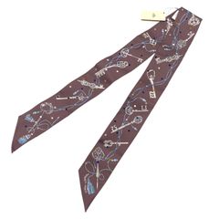 秋色❤︎エルメス　ツイリー　鍵モチーフ　マロングラッセ　ドット 新品・エルメス・マロングラッセ・ツイリー - メルカリ