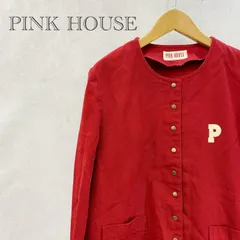 PINK HOUSE ノーカラー ジャケット ブルゾン 表記無し レッド  レディース ファッション _201021