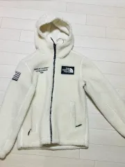 ザノースフェイス フリース アイボリー フードジップアップ S