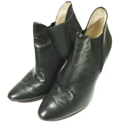 FABIO RUSCONI ファビオルスコーニ イタリア製 サイドゴアヒールブーティ 35(22.5cm-23cm) ブラック パンプス シューズ g24604