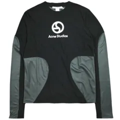 新品 Acne Studios アクネストゥディオズ 25SS LONG SLEEVE T-SHIRT LOGO テクニカルジャージー ロゴロングスリーブTシャツ FN-MN-TSHI000629 S BLACK 定価61,600円 トップス g25083のサムネイル
