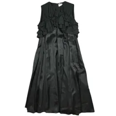 新品 noir kei ninomiya ノワール ケイ ニノミヤ 25SS 日本製 ウール×キュプラツイルワンピース 3O-O010 S BLACK コムデギャルソン 定価105,600円 ノースリーブ フリル ドレス トップス g25035のサムネイル