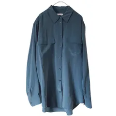  EQUIPMENT FEMME  エキプモン　長袖とろみブラウス　シャツ　ブルーグリーン　レディース　Sサイズ　オシャレ　上品　高級感【Z1810】のサムネイル
