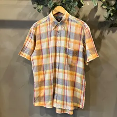 80s CHAPS Ralph Lauren 半袖シャツ Lサイズ リネン チェック ラルフローレン