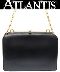 【美品】GUCCI グッチ　チェーン　ショルダーバッグ　ヴィンテージ　ブラック グッチ GUCCI ヴィンテージ チェーンショルダーバッグ レザー 黒