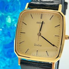 稼働】セイコー SEIKO ドルチェ Dolce 5E31-5A80 スクエア ゴールド 