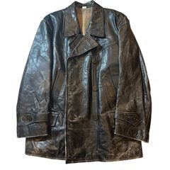 コルビジェジャケット 50〜60Sレザー ダブルブレスト ユーロビンテージ