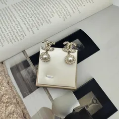 CHANEL （シャネル）ココマーク ラインストーン パール イヤリング ゴールド   【中古】