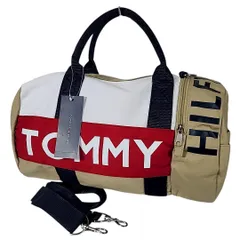 B-21 未使用・保管品  TOMMY HILFIGER トミーヒルフィガー ミニボストンバッグ ショルダーバッグ 2way ベージュ ホワイト ロゴ タグ付き 522-6-260330 60-15