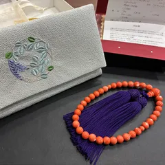 桃珊瑚　念珠　未使用　管理番号【9080】