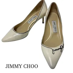 JIMMY CHOO ジミーチュウ ロゴ刺繍 レザーパンプス 37 (24cm)