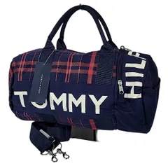 B-22 未使用・保管品 TOMMY HILFIGER トミーヒルフィガー ミニボストンバッグ ショルダーバッグ 2way チェック ネイビー ロゴ タグ付き 522-6-260330 60-16