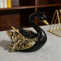 小物入れ 鍵置き 置物 インテリアトレイ オブジェ 黒い白鳥 スワン 高級感 樹脂 玄関 鍵 収納ボックス 雑貨 インテリア オシャレ 可愛い 棚装飾 ホームデコレーション