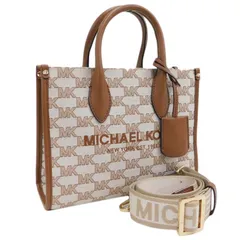 【中古】マイケルコース 2wayバッグ ブラウン×ベージュ系 キャンバス×レザー MKシグネチャー MICHAEL KORS