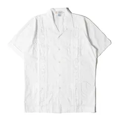 【希少 初期モデル】X-LARGE エクストララージ シャツ ホワイト 白 サイズ:M | 90s ロゴ刺繍 T/C キューバシャツ | 90年代 アーカイブ | トップス カジュアルシャツ 半袖【メンズ】【中古】