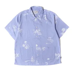 Carhartt WIP カーハート ワークインプログレス シャツ ブルー サイズ:L | グラフィック柄 コットン/リネン 半袖シャツ (S/S Stamp Shirt) | トップス カジュアルシャツ【メンズ】【中古】