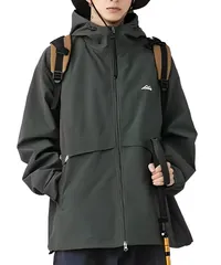 [Four leaf] ゆったり 撥水 マウンテンパーカー ナイロンジャケット ウィンドブレーカー メンズ 大きいサイズ 釣り 防寒着 防水 防寒 ナイロンパーカー ウインドブレーカー [グリーン] [L]