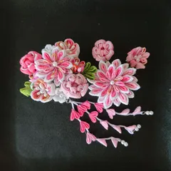 つまみ細工の髪飾りセット/ピンク系/七五三/結婚式/成人式