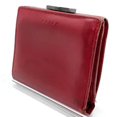 コーチ COACH 二つ折り財布 レザー レッド がま口 コンパクトウォレット 本革 レディース クラシック ロゴ刻印 小銭入れ付き 大容量 収納力抜群 ヴィンテージ風 高級感 人気 定番 おしゃれ 上品