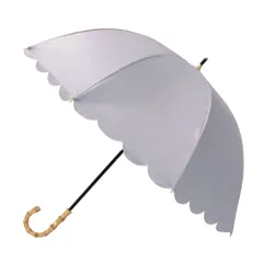 ☆ スカラップ/ライラックグレー ☆ ピンクトリック pink trick 長傘 晴雨兼用 完全遮光 親骨50cm pink trick ピンクトリック 長傘 晴雨兼用 晴雨兼用傘 雨傘 日傘 レディース傘 傘 かさ カサ フリル傘 日よけ 日除け フリルのサムネイル