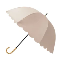 ☆ スカラップ/アイスグレージュ ☆ ピンクトリック pink trick 長傘 晴雨兼用 完全遮光 親骨50cm pink trick ピンクトリック 長傘 晴雨兼用 晴雨兼用傘 雨傘 日傘 レディース傘 傘 かさ カサ フリル傘 日よけ 日除け フリルのサムネイル